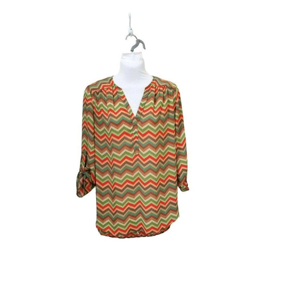 🔰Tacera Chevron Flowy Women's Top Size Small🔰